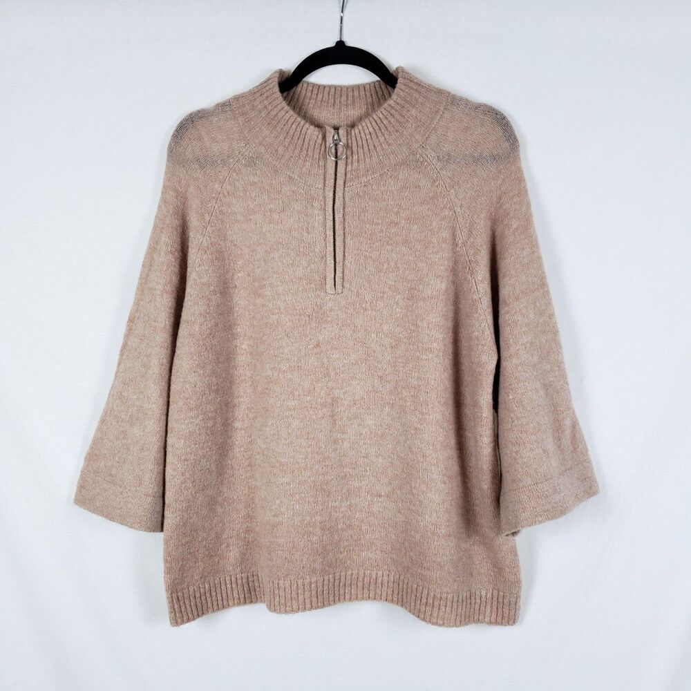 B. Copenhagen Mohair Wool Scandi Minimalist Sweater Womens M O-Ring Tan